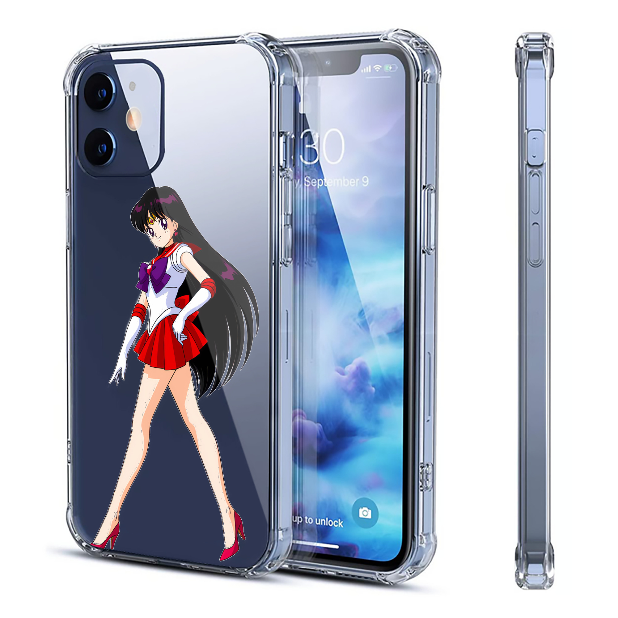 （画像用） 美少女戦士セーラームーン 火野レイ ひの レイ Sailor Moon Hino Rei （セーラーマーズ,Sailor Mars） 【iPhone 12シリーズ対応】透明スマホケース（クリアソフトケース）